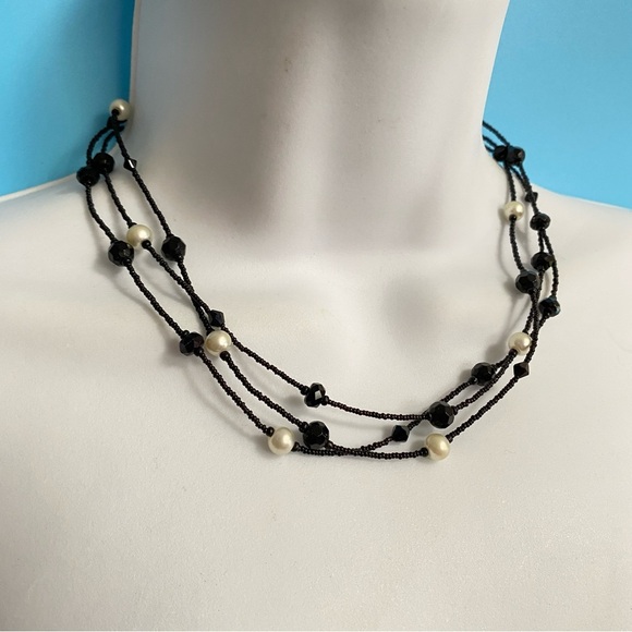 WHITE HOUSE BLACK MARKET Mini Seed Bead & Faux Pearls Triple Strand Necklace - Picture 5 of 9